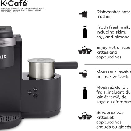 Keurig K-Café Single Serve K-Cup Pod Coffee, Latte and Cappuccino Maker, with Mi