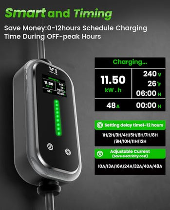 VERY VAN Portable Level 2 EV Charger - Electric Vehicle Charger for J1772, 60Amp