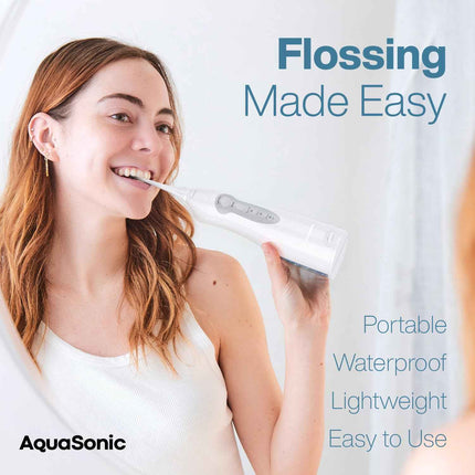 AquaSonic Aqua Flosser - Cordless Rechargeable Water Flosser for Teeth - Waterpr
