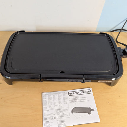 BLACK+DECKER GD2011B Family Sized Electric Griddle, 20 x 11-Inch, Black