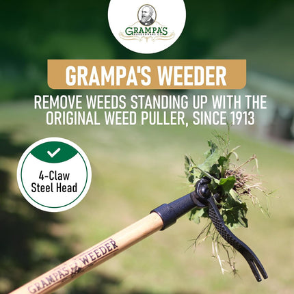 Grampa's Weeder - The Original Stand Up Weed Puller - Made with Real Bamboo & St