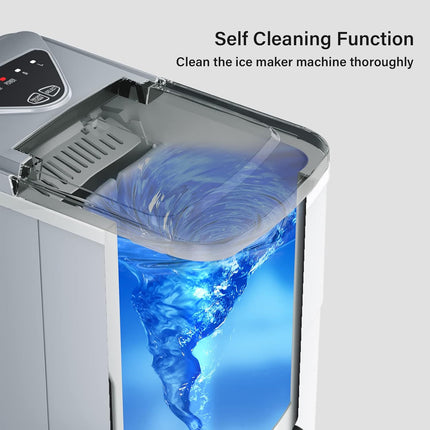Ice Maker, Self-Cleaning Ice Machine Countertop, 26lbs in 24 Hrs Counter top Ice