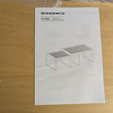 SONGMICS Spice Racks, Set of 4 Metal Cabinet Shelf Organizers, Countertop Organi