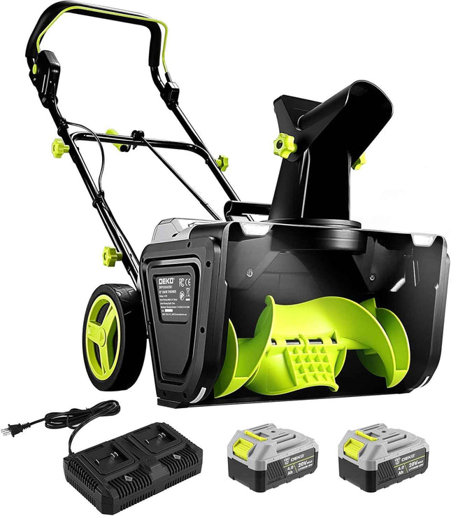 DEKOPRO 20-Inch Cordless Snow Blower, 40V Snow Blower, 25ft Throw, Adjustable Ch