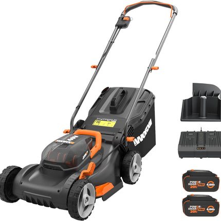 Worx WG743 40V PowerShare 4.0Ah 17" Lawn Mower w/Mulching & Intellicut (2x20V Ba