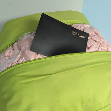 N&V Medium Shell Bean Bag Chair, Adult Size Bean Bag Sack, Foam Filling, Include