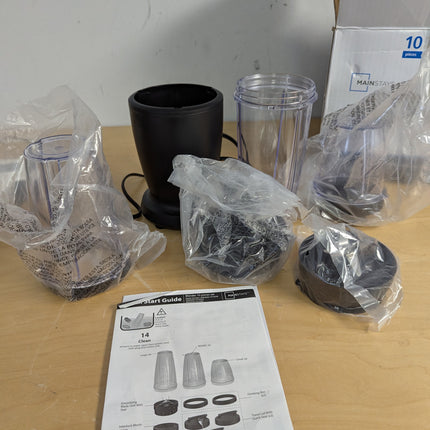 Mainstays 10-Piece Blender Set, Black, 300W, with 3 Jars (10oz, 16oz, 18oz; AS),