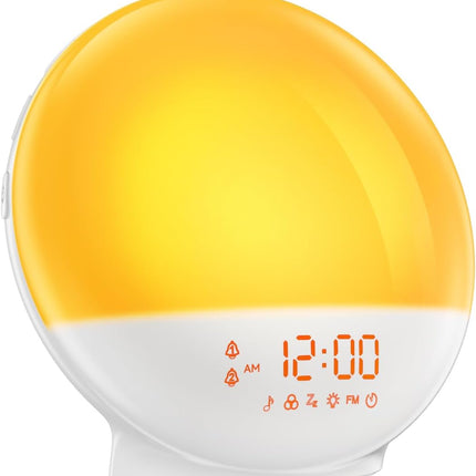 RICIAL Wake up Light, 10000Lux Sunrise Alarm Clock, Sunlight Lamp with 4 Color T