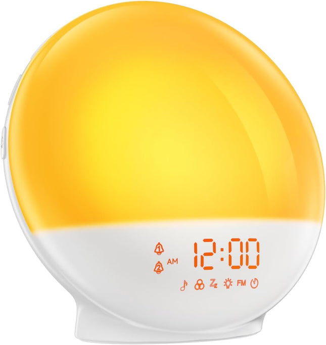 RICIAL Wake up Light, 10000Lux Sunrise Alarm Clock, Sunlight Lamp with 4 Color T