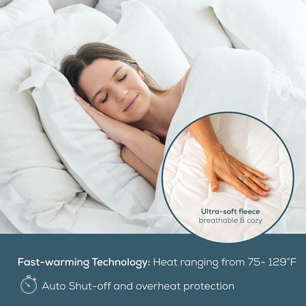 Beurer UWB55 Heated Underblanket with 8 Temperature Settings & Ultra-Soft Fleece