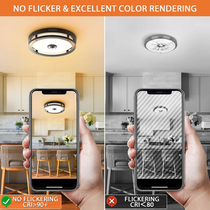 Outdoor Motion Sensor Flush Mount Ceiling Light, LED Outdoor Light Fixture 2 Pac