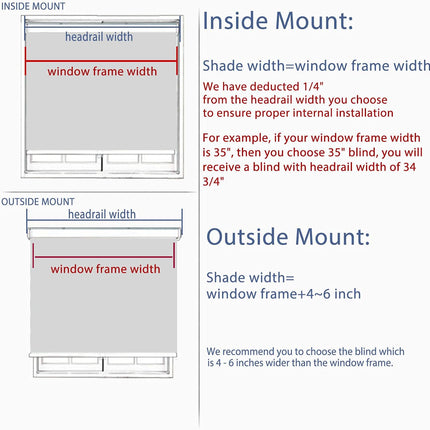 Everyday Celebration Roman Shades for Windows, Cordless Room Darkening Roman Win