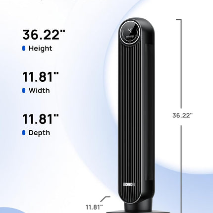 Dreo Tower Fan for Bedroom, 25ft/s Velocity Quiet Floor Fan, 90° Oscillating Fan