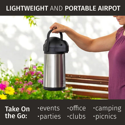 Thermal Coffee Carafe 74Oz, Keeps Coffee Hot for 12Hrs & Cold for 24Hrs, Stainle