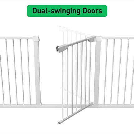 ALLAIBB 26 27 28 inch Baby Gate Wide Pressure Mounted White Walk Through Auto Cl