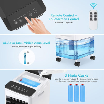 Portable Air Conditioner, 3-in-1 Air Cooler with Remote, Portable AC Cooling Fan