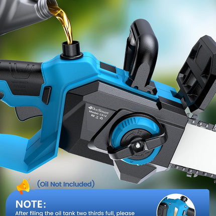 Chainsaw Cordless 12 Inch, Electric Chain Saw with 2 * 4000mAh Rechargeable Batt