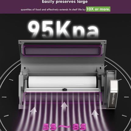 Mesliese Vacuum Sealer Machine, 95kPa 140W Double Seal Powerful Food Sealer, One