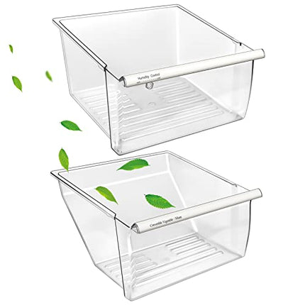 [2 Pack] Upgraded 2188656 Fridge Crisper Drawer (UPPER) & 2188664 Fridge Crisper