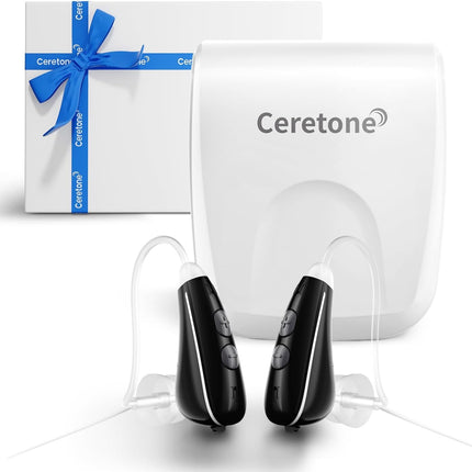 Ceretone BTE Hearing Aids with Noise Cancellation, Behind-the-Ear, 4 Listening Modes, 200+ Hour A13 Battery