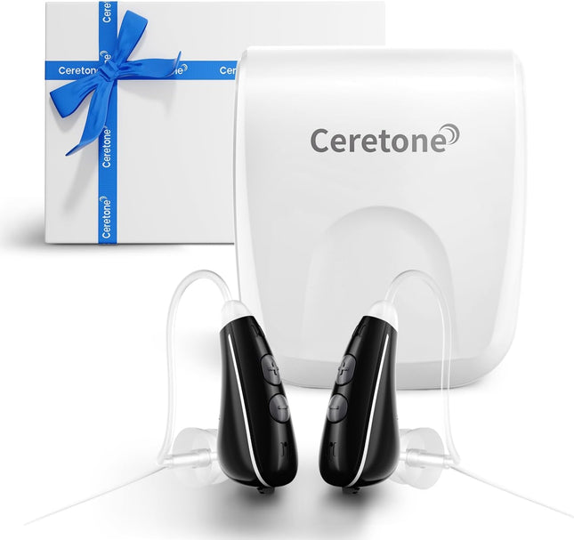 Ceretone BTE Hearing Aids with Noise Cancellation, Behind-the-Ear, 4 Listening Modes, 200+ Hour A13 Battery