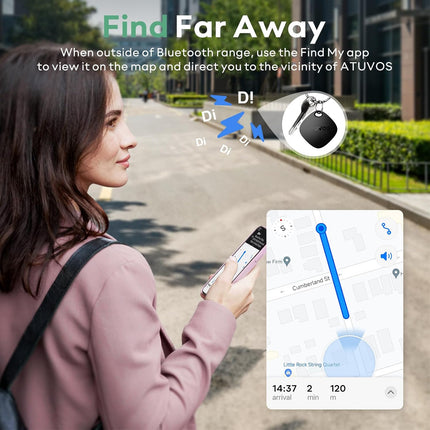 ATUVOS Air Tracker Tag 2 Pack, Luggage Tracker Key Finder Work with Apple Find M