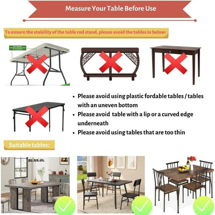 Hopesun Over The Table Rod Stand with Clamps 49-102" Adjustable Metal Balloon Ar
