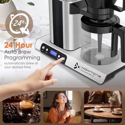 Homtone 8 Cup Coffee Maker-Programmable Brewer Meet SCA Standards:4-6 Mins Adjus