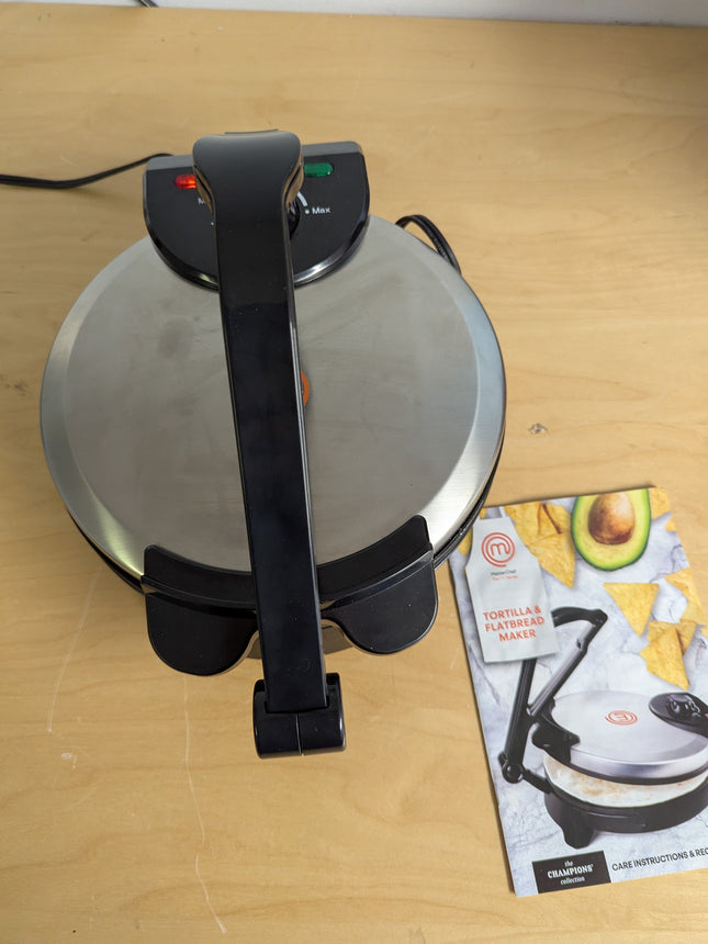 MasterChef Electric Tortilla Maker- Homemade Flatbread, Pitas, Bread, Tortillas-