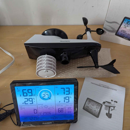 Raddy VP7 Weather Station Indoor Outdoor Thermometer Wireless Color Display Atom