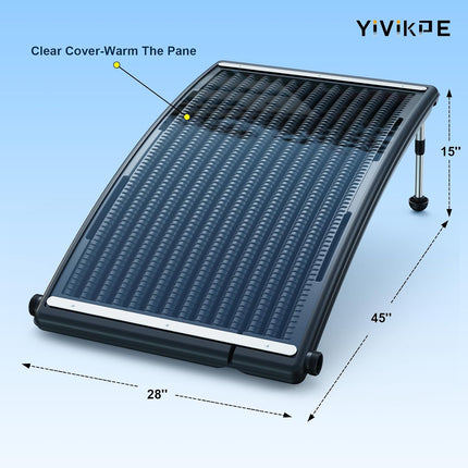 YiViKPE Curve Solar Pool Heater, Made for Above-Ground and Inground Pools, Inclu