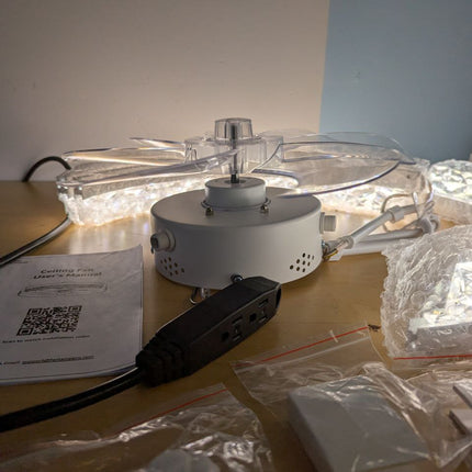 LEDIARY 20 Inch Low Profile Ceiling Fans with Lights and Remote, Fandelier Ceili