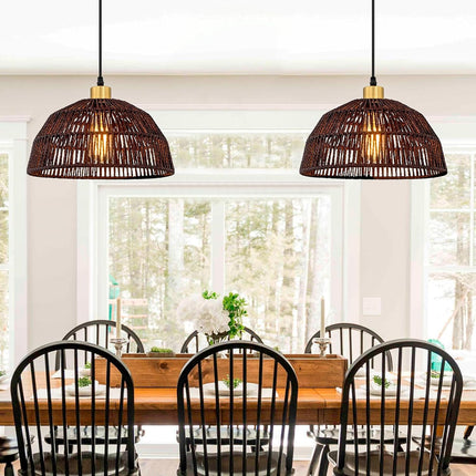 Plug in Pendant Light, Hanging Lights with 15ft Cotton Cord & Stepless Dimming S