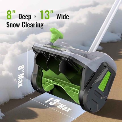 Cordless Snow Shovel, Electric Snow Blower, Battery Power 20V