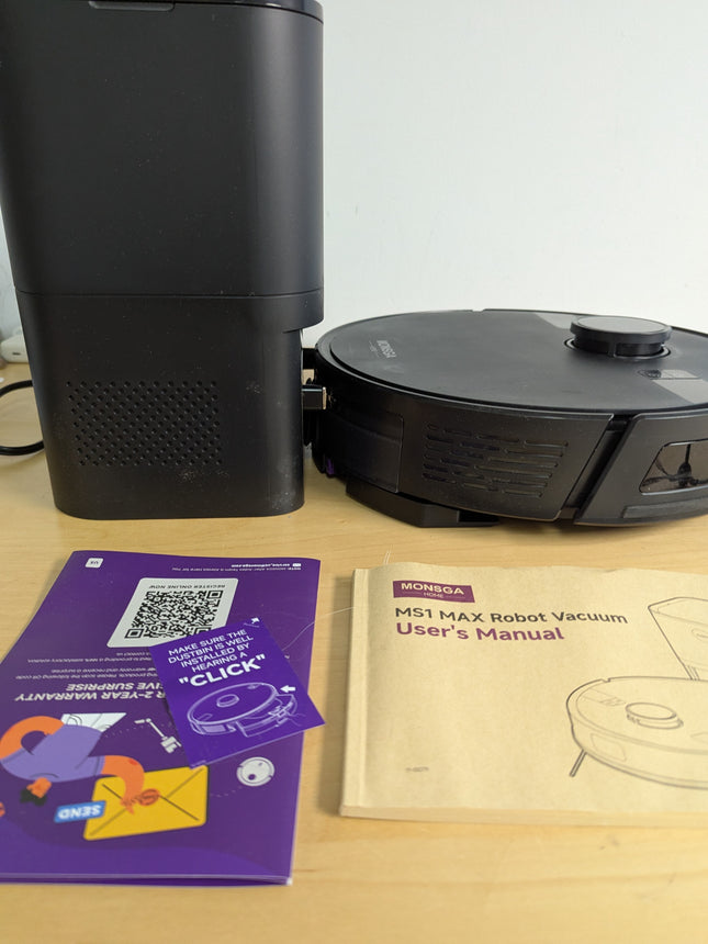 Used - fair, no remote MONSGA Robot Vacuums and Mop 5000Pa, Self-Emptying, 3.5L