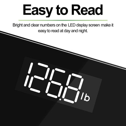 RENPHO Digital Body Weight Scale, Bathroom Weighing Scale with Backlit LED Display, High Precision Sensors, 400 lb Max
