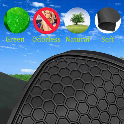 Matericuo Car Floor Mats Custom Fit for Tesla Model 3 2017-2023 Full Black Rubbe