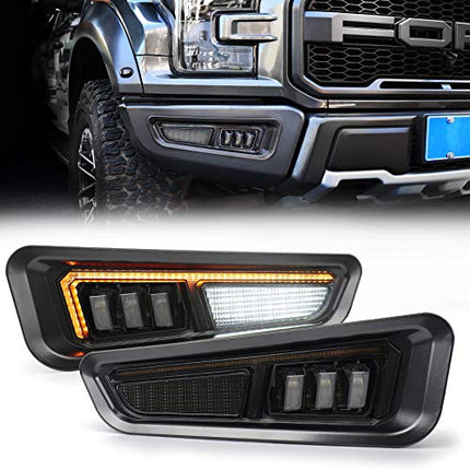 MOVOTOR Fog Lights with Sequential Amber Turn Signal DRL Bumper Fog Driving Ligh