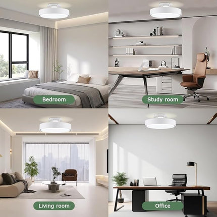 Klmeiday Modern Bladeless Ceiling Fans with Lights and Remote, Reversible, DC Mo