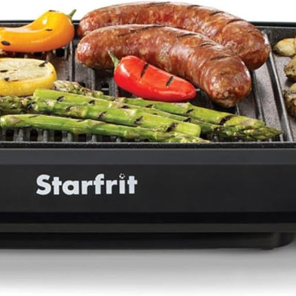 Starfrit The Rock Indoor Smokeless Electric BBQ Grill - Non-Stick 10" x 16" Cook