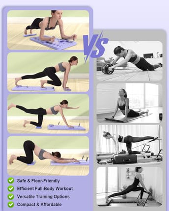 AMAZINGHOME Purple Foldable Pilates Board & Reformer Machine - 300lbs Capacity P