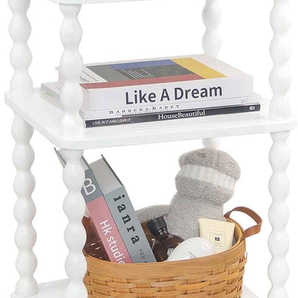 Fultyle End Table, Small Side Table with 3 Tier Open Shelf, Modern NightStand Be