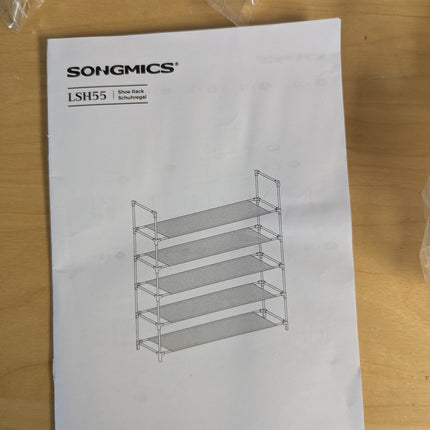 SONGMICS 5-Tier Shoe Rack, Shoe Storage for Hallway Closet, Slim and Space-Savin