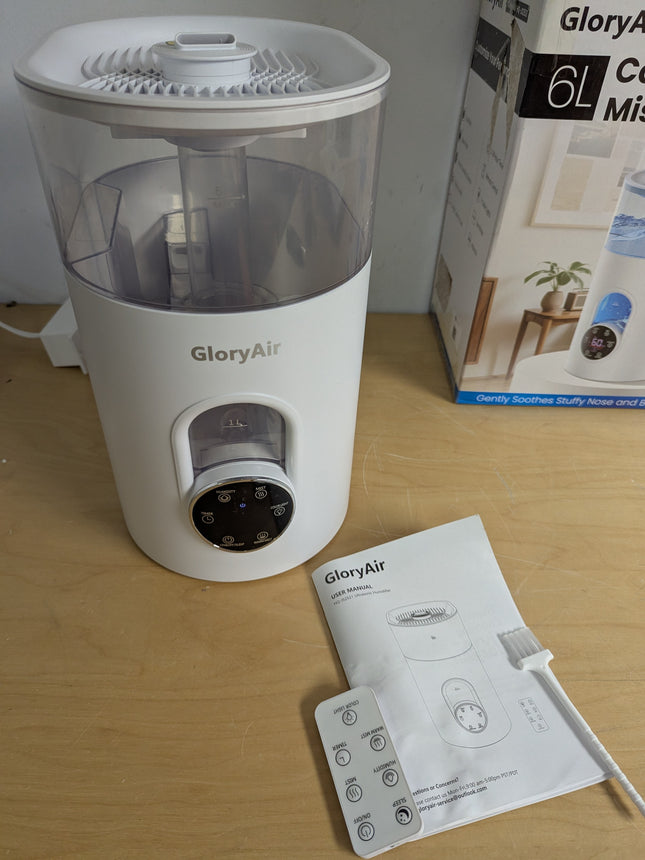 Humidifiers for Bedroom Large Room Home - GloryAir 6L Quiet Top Fill Cool & Warm