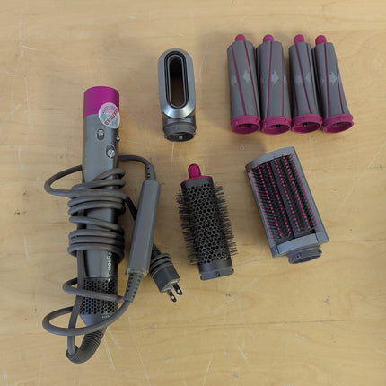 Dyson Airwrap Styler Complete Multi-Styler and Curling Tool, Iron/Fuchsia, 7 Attachments (No Firm Brush)
