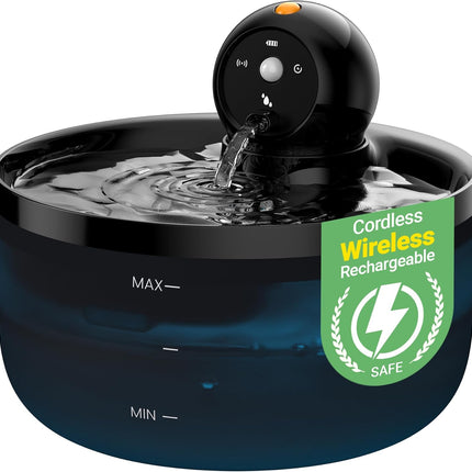 Wireless Cat Water Fountain Cordless: Automatic Cats Fountains Battery Operated