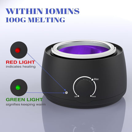Waxing Kits Wax Melt Warmer: Wax Kit with 4*100g Hard Waxing Beans &30Pcs Waxing