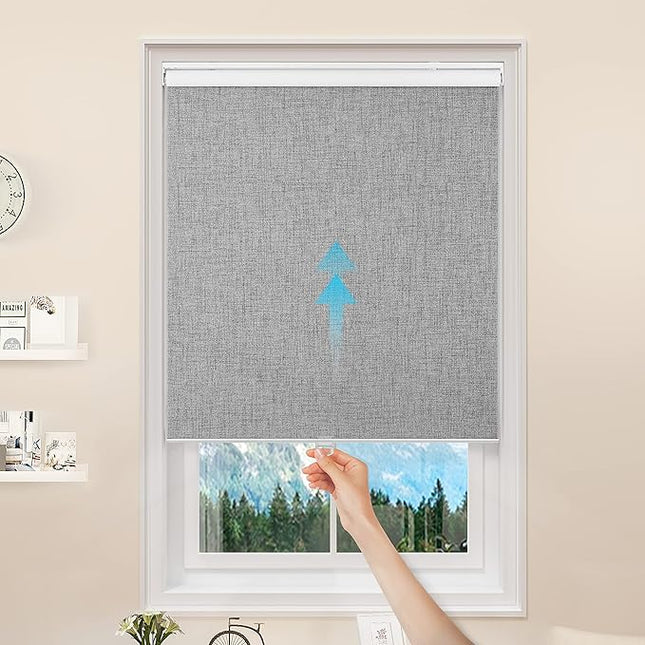 GENIMO 100% Blackout Roller Window Shades, Window Blinds Cordless with Thermal I