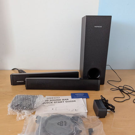 Sound Bar 2 in 1 Detachable MEREDO Soundbar for TV with 5.25'' Subwoofer 180W 2.