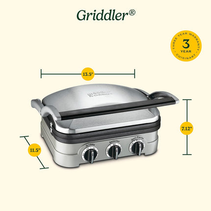 (Used-Fair) Cuisinart 5-in-1 Griddler with Reversible Nonstick Grill and Griddle